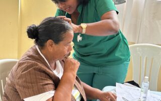 Doctor examining a patient