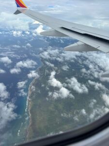 photo taken from window of airplane of cuba 