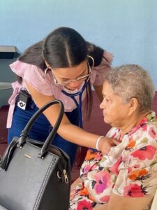 Doctor examining a woman